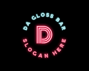 Neon Lights Pub Bar logo design