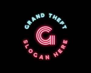 Technlogy - Neon Lights Pub Bar logo design