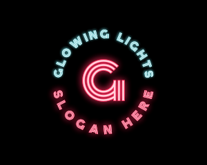 Neon Lights Pub Bar logo design