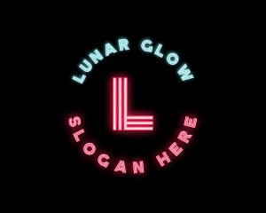 Neon Lights Pub Bar logo design