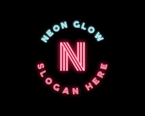 Neon Lights Pub Bar logo design