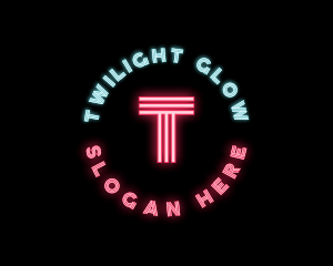 Neon Lights Pub Bar logo design