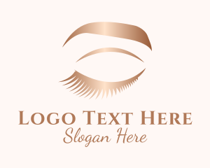 Microblading - Long Bronze Eyelashes logo design