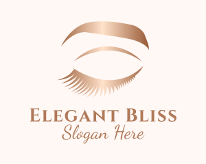 Model - Long Bronze Eyelashes logo design
