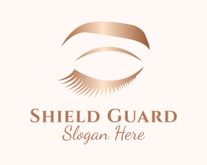 Golden - Long Bronze Eyelashes logo design