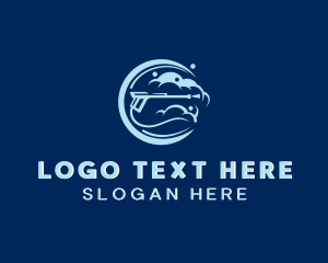 Clean - Cleaning Pressure Washer logo design