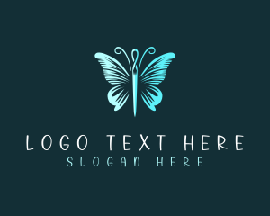 Diy - Needle Butterfly Sewing logo design