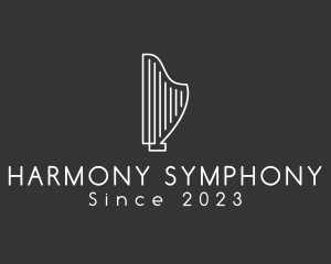 Orchestra - Minimalist Musical Harp logo design