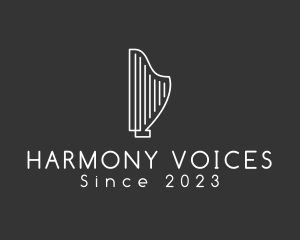 Choir - Minimalist Musical Harp logo design