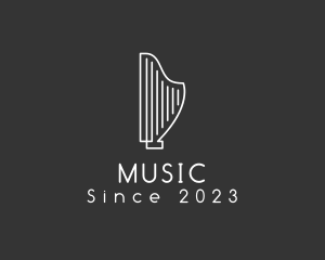 Minimalist Musical Harp logo design
