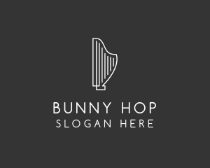 Minimalist Musical Harp logo design