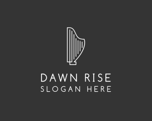 Minimalist Musical Harp logo design