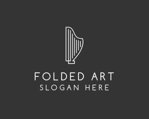 Minimalist Musical Harp logo design