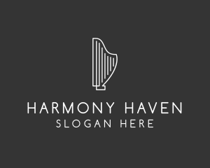 Musical - Minimalist Musical Harp logo design