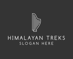 Minimalist Musical Harp logo design