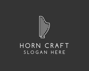 Minimalist Musical Harp logo design