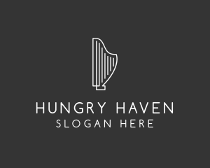 Minimalist Musical Harp logo design