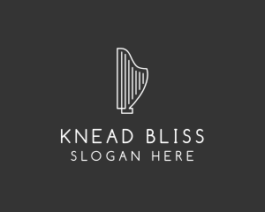 Minimalist Musical Harp logo design