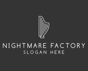 Minimalist Musical Harp logo design