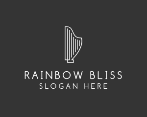 Minimalist Musical Harp logo design