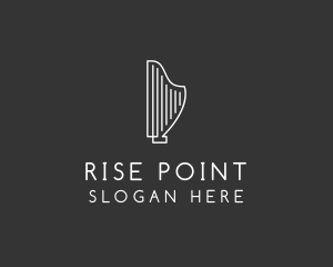 Minimalist Musical Harp logo design