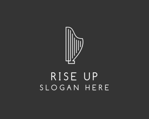 Minimalist Musical Harp logo design