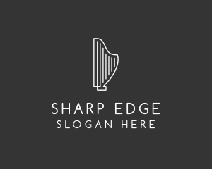 Minimalist Musical Harp logo design