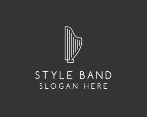 Minimalist Musical Harp logo design