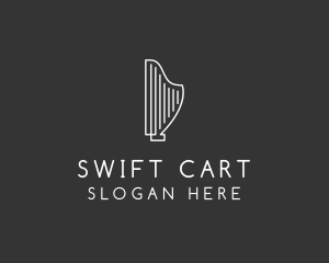 Minimalist Musical Harp logo design