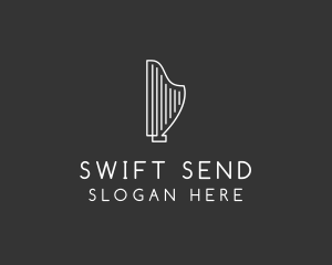 Minimalist Musical Harp logo design