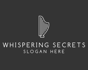 Minimalist Musical Harp logo design