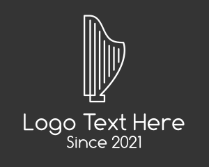 Music Store - Minimalist Musical Harp logo design