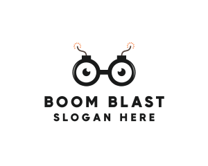 Explosive - Bomb Eyeglasses Optical logo design
