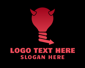Horns - Evil Bulb Idea logo design