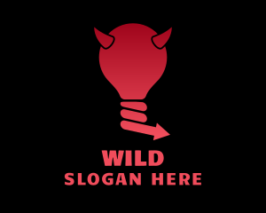 Horns - Evil Bulb Idea logo design