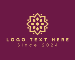 Blossoming - Golden Flower Pattern logo design