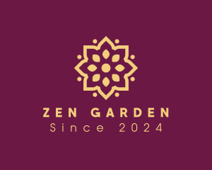 Buddhist - Golden Flower Pattern logo design