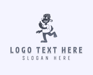 Rebel - Cursing Naughty Dog logo design