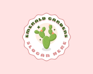 Floral Cactus Garden logo design