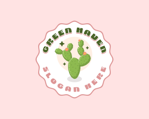 Floral Cactus Garden logo design