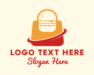 Food App - Hamburger Takeaway Bag logo design
