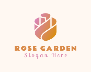 Rose - Gradient Rose Flower logo design