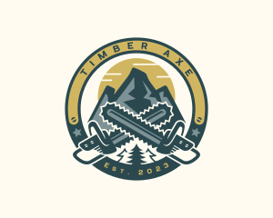 Mountain Logging Chainsaw logo design