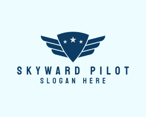 Shield Pilot Wings logo design