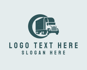 Trucker - Rustic Transport Truck logo design