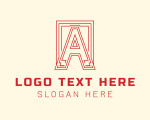 Labyrinth - Letter A Digital Maze logo design