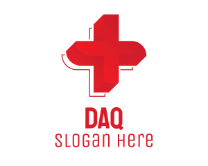 Defibrillator - 3D Medical Cross logo design