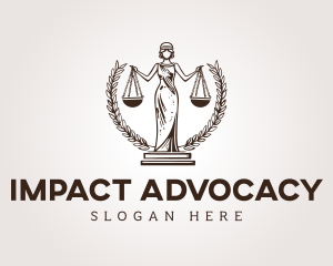 Legal Justice Woman Statue logo design