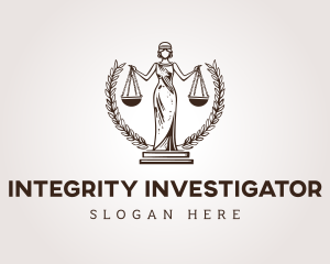 Legal Justice Woman Statue logo design