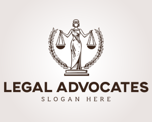 Legal Justice Woman Statue logo design